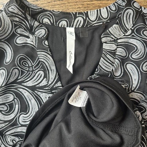 NY Collection Nwot Mature grandmacore black paisley business casual blouse - Picture 6 of 8